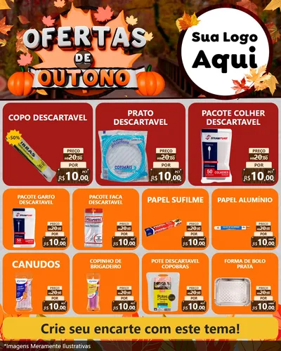 Modelo de Rede Social para Feed Instagram com o tema Ofertas de Outono para Embalagens