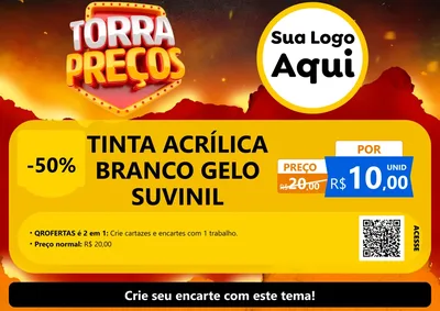 Modelo de Cartaz para Cartaz A4 Horizontal com o tema Torra Preços para Tintas e Ferramentas