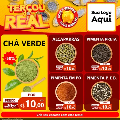 Modelo de Rede Social para Feed Facebook com o tema Terçou do Real para Produtos Naturais