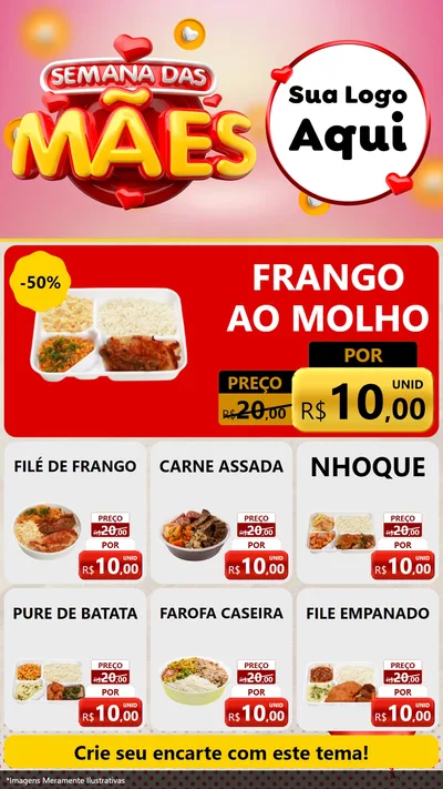 Modelo de Rede Social para Stories com o tema Semana das Mães para Restaurante