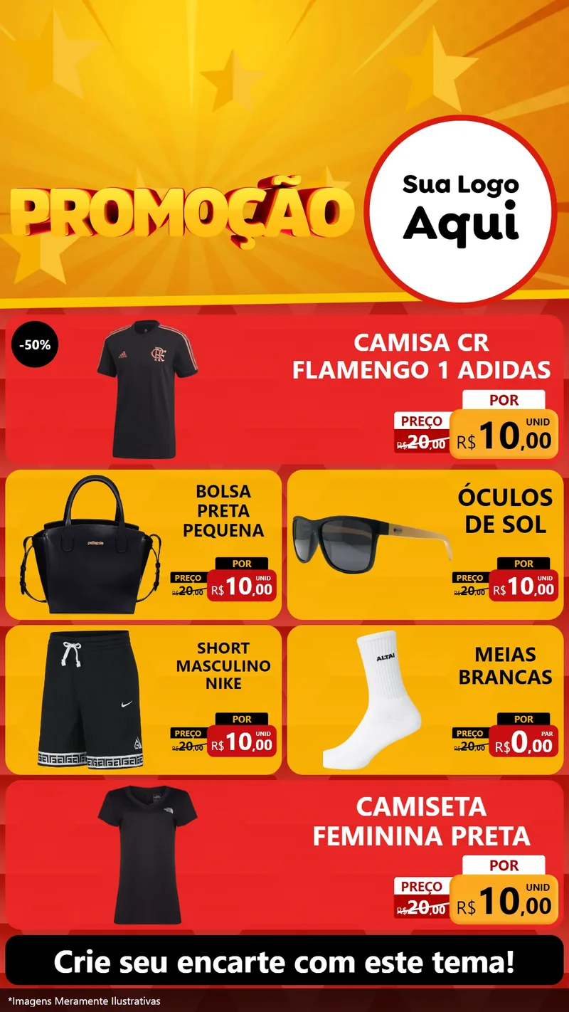Modelo de TV para TV Vertical com o tema Promoção para Roupas e acessórios