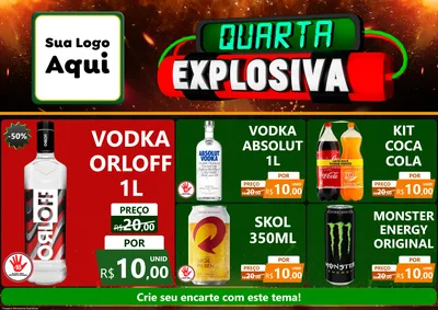 Modelo de Encarte para Encarte A4 Horizontal com o tema Quarta Explosiva para Distribuidora de bebidas