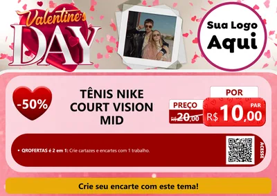 Modelo de Cartaz para Cartaz A4 Horizontal com o tema Valentine's Day para Calçados