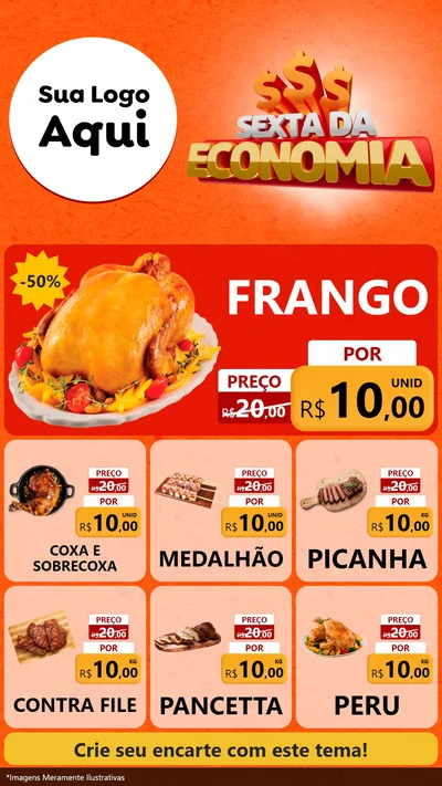 Modelo de Rede Social para Stories com o tema Sexta da Economia para Assados