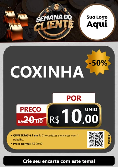 Modelo de Cartaz para Cartaz A4 Vertical com o tema Semana do Cliente para Salgadaria