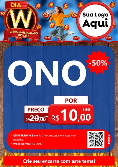 Modelo de Cartaz para Cartaz A4 Vertical com o tema Dia W - O Dia Mais Barato Do Mês para Óticas
