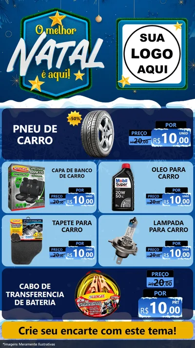 Modelo de TV para TV Vertical com o tema O Melhor Natal É Aqui! para Auto peças