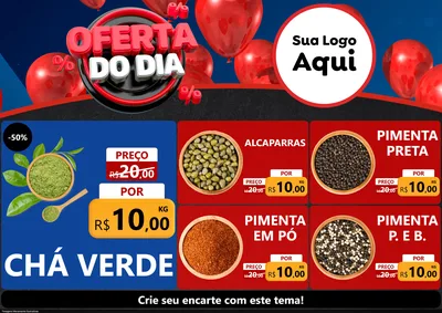 Modelo de Encarte para Encarte A4 Horizontal com o tema Oferta do Dia para Produtos Naturais