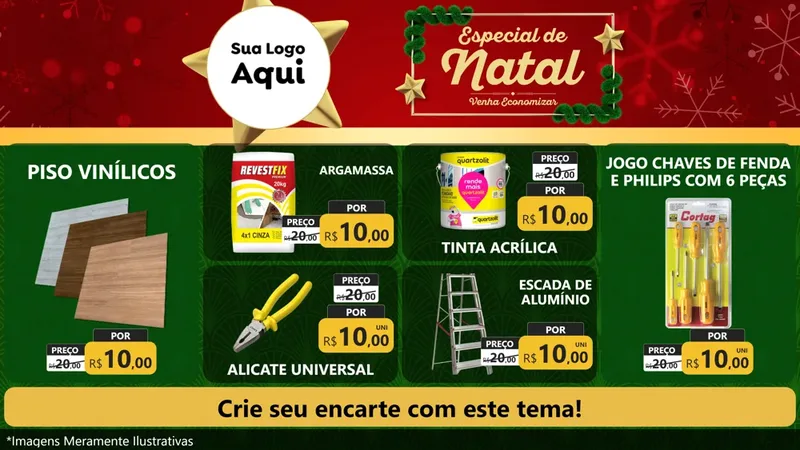Modelo de TV para TV Horizontal com o tema Especial de Natal para Material para Construção
