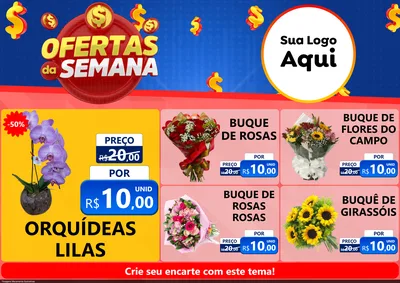 Modelo de Encarte para Encarte A4 Horizontal com o tema Ofertas Da Semana para Floricultura e jardim