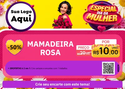 Modelo de Cartaz para Cartaz A4 Horizontal com o tema Especial Dia da Mulher para Bebês