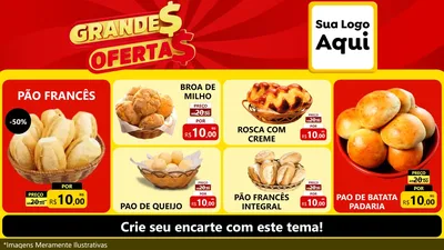 Modelo de TV para TV Horizontal com o tema Grandes Ofertas para Padaria