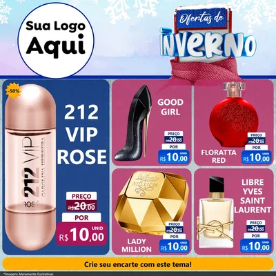 Modelo de Rede Social para Feed Facebook com o tema Ofertas de Inverno para Perfumes