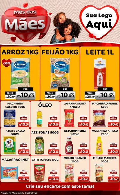 Modelo de Encarte para Encarte Grande com o tema Mês das Mães para Supermercado