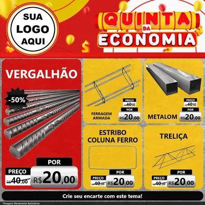 Modelo de Rede Social para Feed Facebook com o tema Quinta da Economia para Ferragens