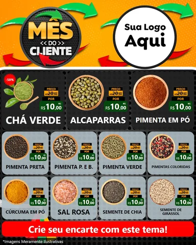 Modelo de Rede Social para Feed Instagram com o tema Mês do Cliente para Produtos Naturais