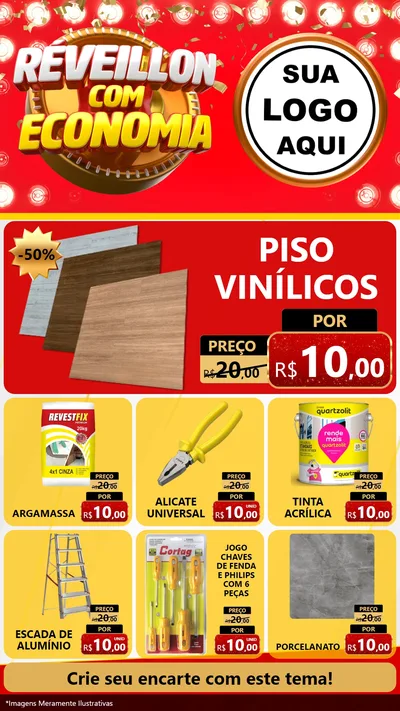 Modelo de Rede Social para Stories com o tema Réveillon com Economia para Material para Construção