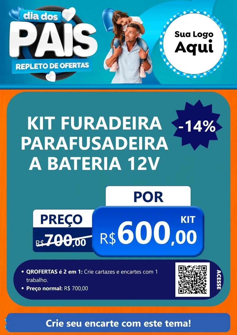 Modelo de Cartaz para Cartaz A4 Vertical com o tema Dia Dos Pais Repleto de Ofertas para Maquinas e Ferramentas