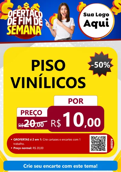 Modelo de Cartaz para Cartaz A4 Vertical com o tema Ofertaço de Fim de Semana para Material para Construção