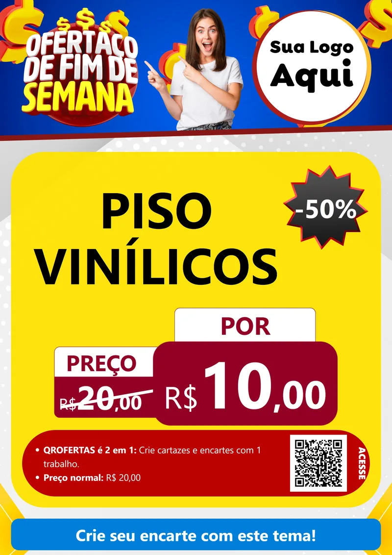 Modelo de Cartaz para Cartaz A4 Vertical com o tema Ofertaço de Fim de Semana para Material para Construção