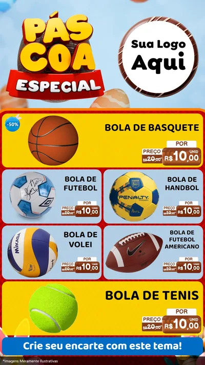 Modelo de TV para TV Vertical com o tema Páscoa Especial para Artigos Esportivos