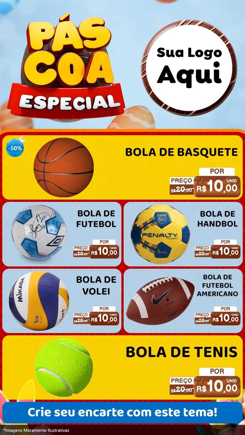 Modelo de TV para TV Vertical com o tema Páscoa Especial para Artigos Esportivos