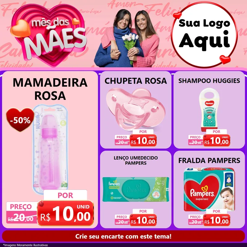 Modelo de Rede Social para Feed Facebook com o tema Mês Das Mães para Bebês