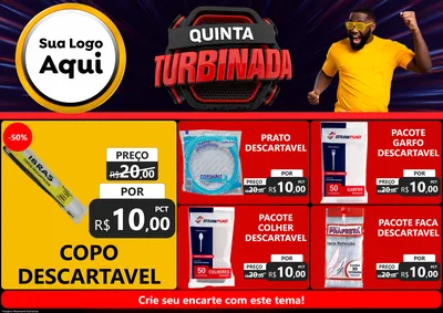 Modelo de Encarte para Encarte A4 Horizontal com o tema Quinta Turbinada para Embalagens