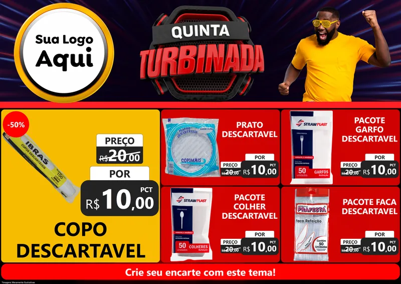 Modelo de Encarte para Encarte A4 Horizontal com o tema Quinta Turbinada para Embalagens