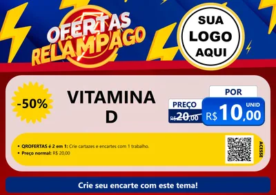 Modelo de Cartaz para Cartaz A4 Horizontal com o tema Ofertas Relâmpago para Farmácia