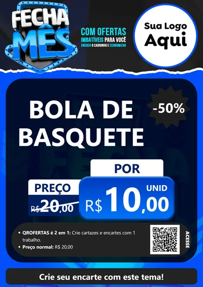 Modelo de Cartaz para Cartaz A4 Vertical com o tema Fecha Mês para Artigos Esportivos