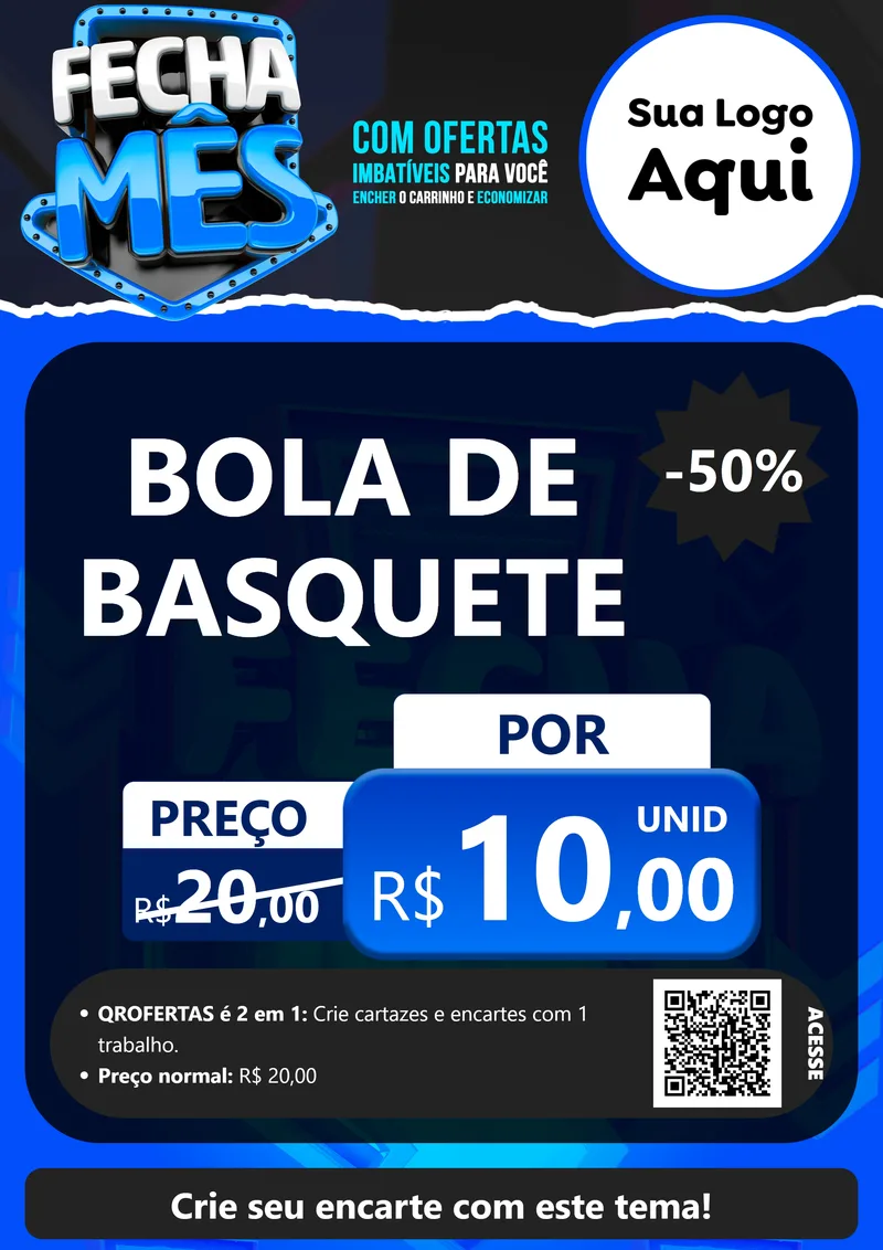 Modelo de Cartaz para Cartaz A4 Vertical com o tema Fecha Mês para Artigos Esportivos