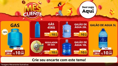 Modelo de TV para TV Horizontal com o tema Mês do Cliente para Água e gás