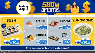 Modelo de TV para TV Horizontal com o tema Show de Ofertas para Comida japonesa