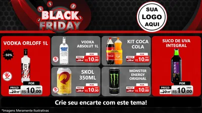Modelo de TV para TV Horizontal com o tema Black Friday para Distribuidora de bebidas