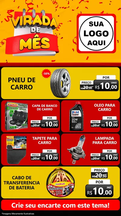 Modelo de TV para TV Vertical com o tema Virada de Mês para Auto peças