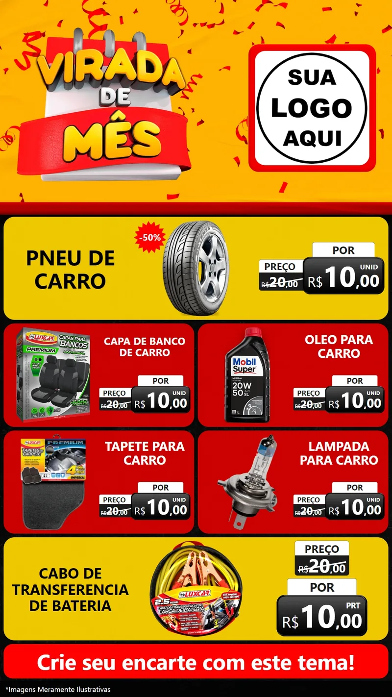 Modelo de TV para TV Vertical com o tema Virada de Mês para Auto peças