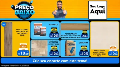 Modelo de TV para TV Horizontal com o tema Preço Baixo para Pisos e revestimentos