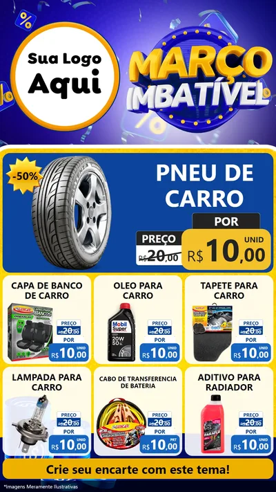 Modelo de Rede Social para Stories com o tema Março Imbatível para Auto peças