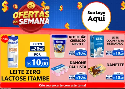 Modelo de Encarte para Encarte A4 Horizontal com o tema Ofertas Da Semana para Frios e Laticínios