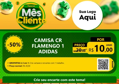 Modelo de Cartaz para Cartaz A4 Horizontal com o tema Especial Mês do Cliente para Roupas e acessórios
