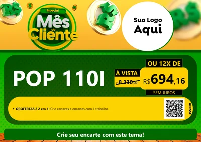 Modelo de Cartaz para Cartaz A4 Horizontal com o tema Especial Mês do Cliente para Concessionaria de Motos