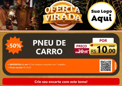 Modelo de Cartaz para Cartaz A4 Horizontal com o tema Oferta da Virada para Auto peças