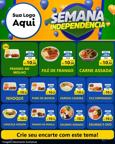 Modelo de Rede Social para Feed Instagram com o tema Semana da Independência para Restaurante