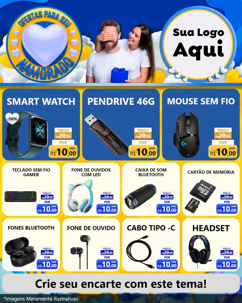 Modelo de Rede Social para Feed Instagram com o tema Ofertas Para Seu Namorado para Informática
