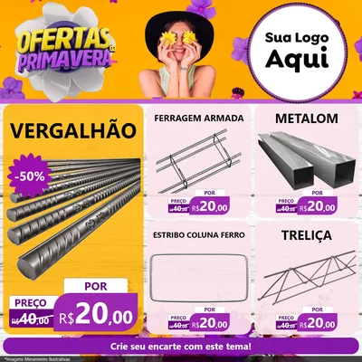 Modelo de Rede Social para Feed Facebook com o tema Ofertas Da Primavera para Ferragens