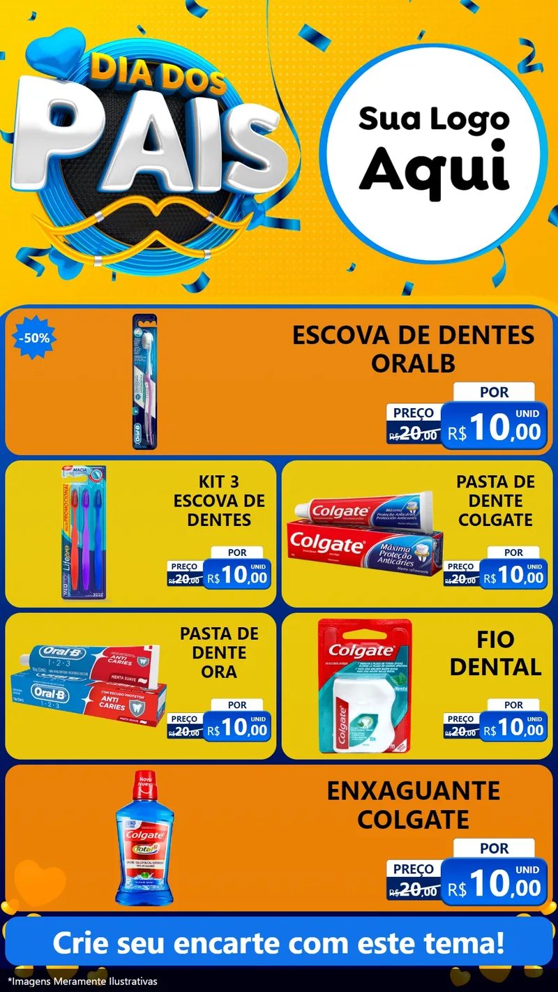Modelo de TV para TV Vertical com o tema Dia dos Pais para Higiene Pessoal
