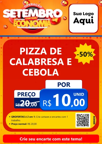 Modelo de Cartaz para Cartaz A4 Vertical com o tema Operação Setembro Com Muita Economia para Pizzaria
