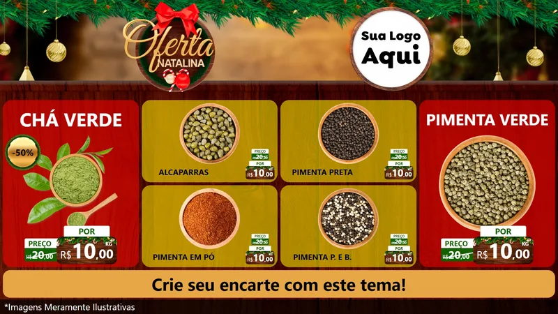 Modelo de TV para TV Horizontal com o tema Ofertas Natalina para Produtos Naturais