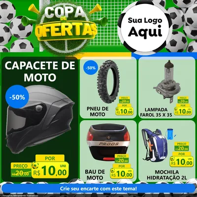 Modelo de Rede Social para Feed Facebook com o tema Copa De Ofertas para Moto peças